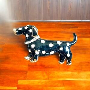Black and White Enamel Dog Brooch